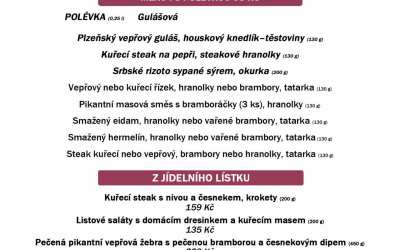 freedlantsko.eu 56 Polední menu na čtvrtek 21. května restaurace Dělňák v Novém městě pod Smrkem