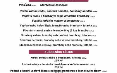 freedlantsko.eu 54 Polední menu na pátek 22. května restaurace Dělňák v Novém městě pod Smrkem