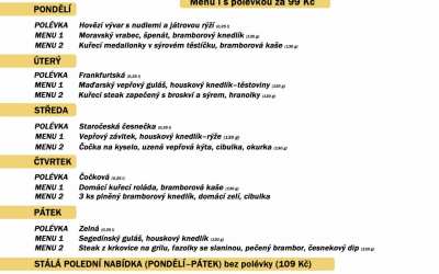 freedlantsko.eu 55 Polední menu na týden 25.-29. května restaurace Dělňák v Novém městě pod Smrkem