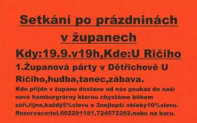 Akce na Frýdlantsku 9 Setkání po prázdninách v županech