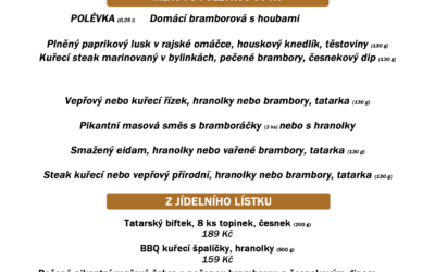 Akce na Frýdlantsku 15 POLEDNÍ MENU NA PONDĚLÍ 30. LISTOPADU RESTAURACE DĚLŇÁK V NOVÉM MĚSTĚ POD SMRKEM