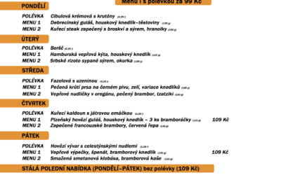 Akce na Frýdlantsku 6 Polední menu na týden 7. až 11. prosince 2020 restaurace Dělňák v Novém Městě pod Smrkem