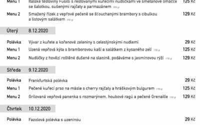 Akce na Frýdlantsku 7 Polední menu na týden 7. až 11. prosince 2020 rodinné restaurace a penzionu Na Rozcestí Frýdlant
