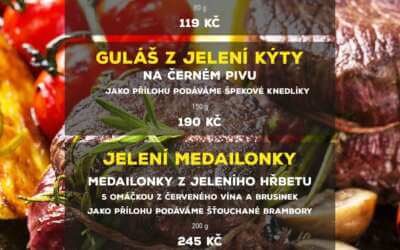 Akce na Frýdlantsku 9 ZVĚŘINOVÉ SPECIALITY RESTAURACE A PENZIONU NA ROZCESTÍ FRÝDLANT- od 4.12. do 6.12.2020