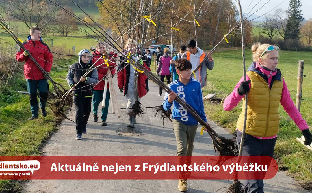 Děti z frýdlantských škol vysázely nad městem novou jabloňovou alej