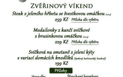 Akce na Frýdlantsku 7 Zvěřinový víkend Restaurace Dělňák v Novém Městě pod Smrkem