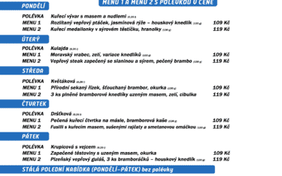 Akce na Frýdlantsku 7 Polední menu na týden 28. února až 4. března 2022 restaurace Dělňák v Novém Městě pod Smrkem