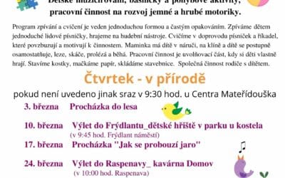 Akce na Frýdlantsku 3 Školička pro nejmenší v rodinném centru Mateřídouška v Hejnicích