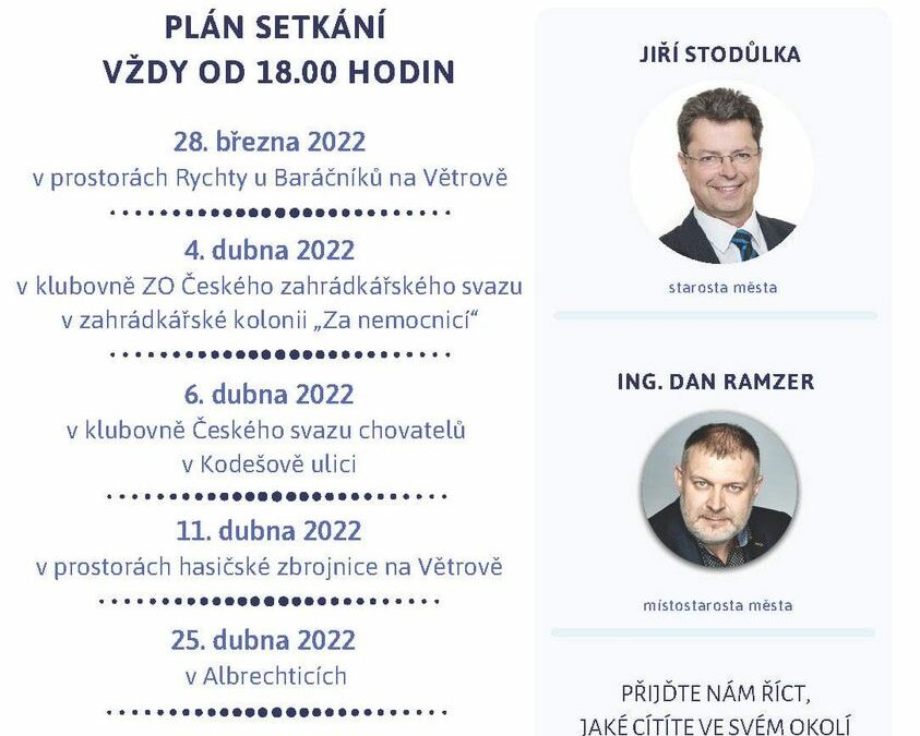 Starosta a místostarosta Frýdlantu zvou na jaře opět na Setkání s občany v terénu