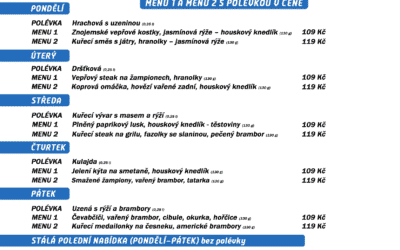 Polední menu na týden 21. – 25. března 2022 restaurace Dělňák v Novém Městě pod Smrkem