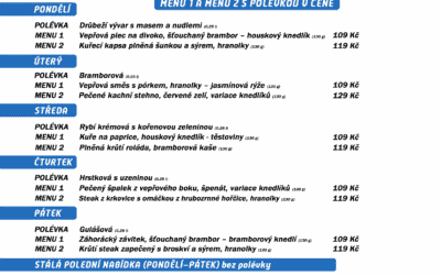 Polední menu na týden 25. března – 1. dubna 2022 restaurace Dělňák v Novém Městě pod Smrkem