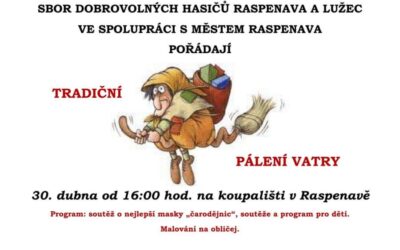 Služby, společnosti, firmy a živnostníci 41 Tradiční pálení vatry V Raspenavě