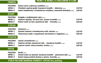 freedlantsko.eu 53 Polední menu na týden 5. – 13. května 2022 restaurace Dělňák v Novém Městě pod Smrkem