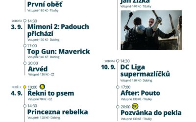 Kalendář akcí na Frýdlantsku a v okolí 51 Program Městského kina Frýdlant od 29. srpna do 11. září 2022