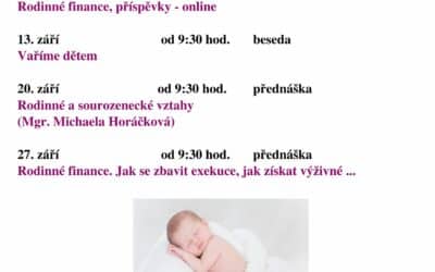Kalendář akcí na Frýdlantsku a v okolí 51 Besedy a přednášky v rodinném centru Mateřídouška v Hejnicích září 2022