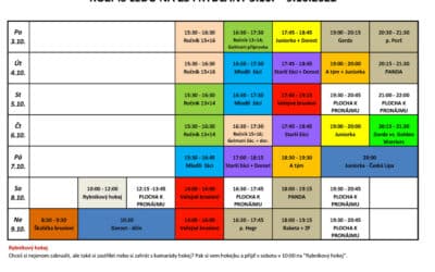 Rozpis ledu na zimním stadionu Frýdlant 3. – 9. říjen 2022