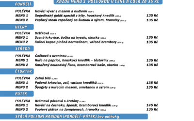 Akce na Frýdlantsku 11 Polední menu na týden 2. – 6. ledna 2023 restaurace Dělňák v Novém Městě pod Smrkem