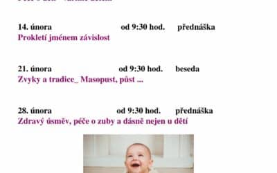Akce na Frýdlantsku 4 Besedy a přednášky v rodinném centru Mateřídouška v Hejnicích únor 2023