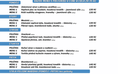 Akce na Frýdlantsku 7 Polední menu na týden 20. – 24. února 2023 restaurace Dělňák v Novém Městě pod Smrkem