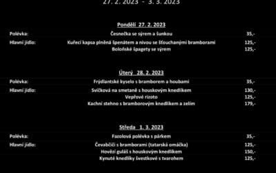 Akce na Frýdlantsku 1 Obědové menu na týden 27. února až 3. března 2023 v Pekárně Právě pro Tebe