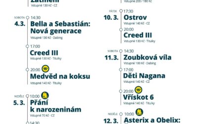 Akce na Frýdlantsku 14 Program Městského kina Frýdlant první polovinu března