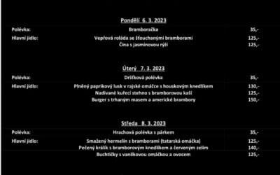 Akce na Frýdlantsku 4 Obědové menu na týden 6. března až 10. března 2023 v Pekárně Právě pro Tebe