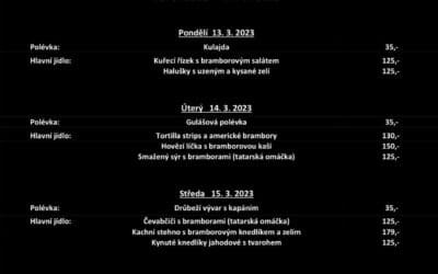 Akce na Frýdlantsku 14 Obědové menu na týden 13. března až 17. března 2023 v Pekárně Právě pro Tebe