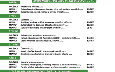 Akce na Frýdlantsku 9 Polední menu na týden 24. až 28. dubna 2023 restaurace Dělňák v Novém Městě pod Smrkem