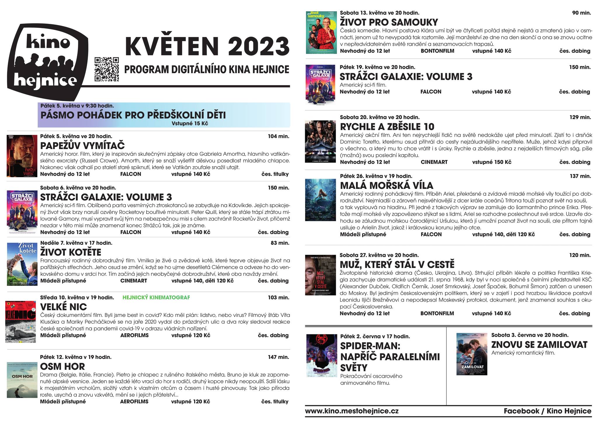 297 kino Hejnice program kveten 2023 frydlanstko