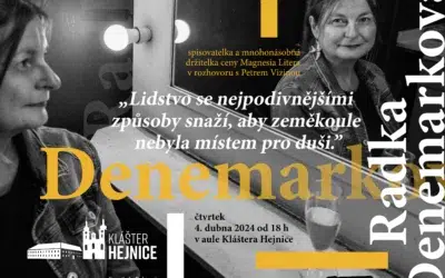 Radka Denemarková v rozhovoru s Petrem Vizinou v Klášteře Hejnice